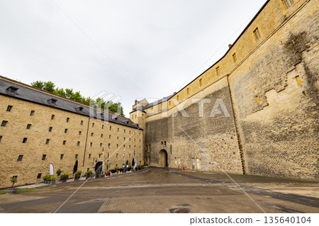 Castle of Sedan, Sedan, Rethel, Ardennes, Grand-Est, France, August, 28th, 2025, Spacious historic Castle of Sedan, Sedan, Rethel, Ardennes, Grand-Est, France, August, 28th, 2025, Spacious historic 135640104