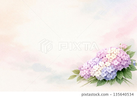 精美的繡球花插畫桌布 精美的繡球花插畫桌布 135640534