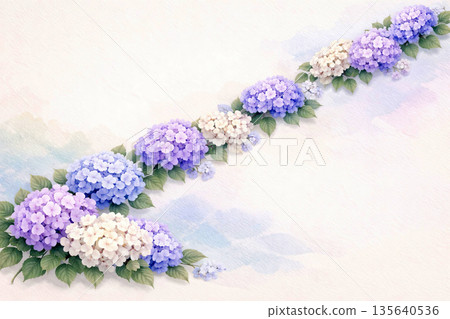 精美的繡球花插畫桌布 精美的繡球花插畫桌布 135640536