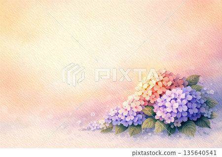 精美的繡球花插畫桌布 精美的繡球花插畫桌布 135640541