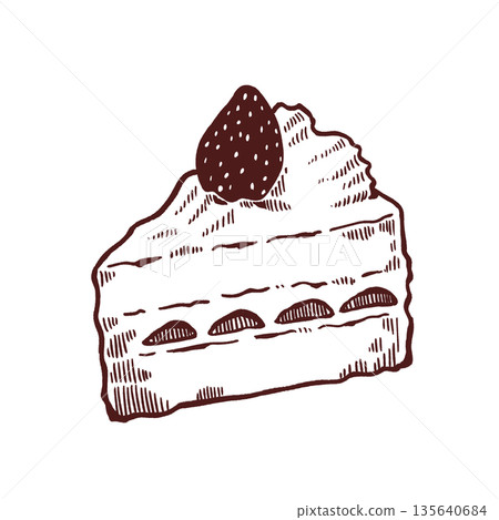 Hand-drawn illustration of shortcake 135640684