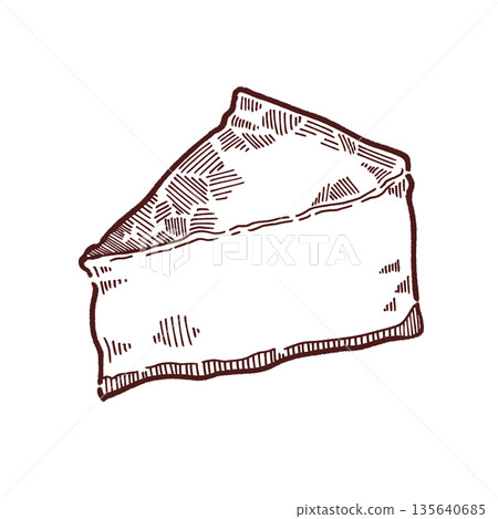手繪起司蛋糕插圖 135640685