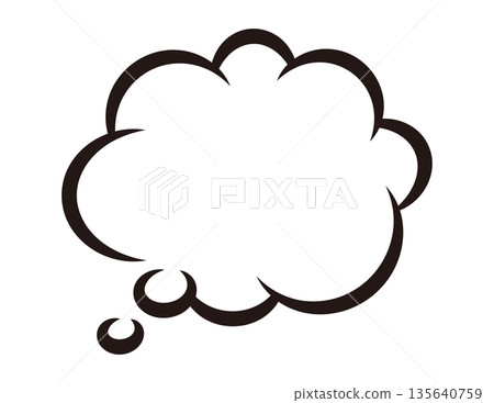 Cloud-shaped thinking bubble graphic material Cloud-shaped thinking bubble graphic material 135640759