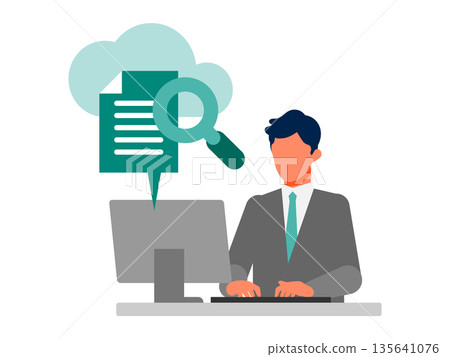 圖示展示如何利用雲端文件管理簡化辦公室工作流程,包括文件搜尋、確認和無紙化辦公室。 圖示展示如何利用雲端文件管理簡化辦公室工作流程,包括文件搜尋、確認和無紙化辦公室。 135641076