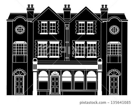 House Old Building Silhouette Illustration House Old Building Silhouette Illustration 135641085