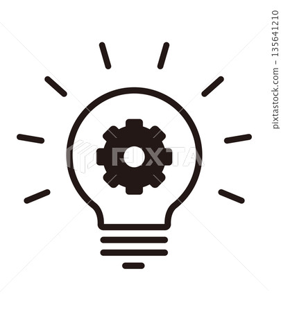 Light bulb and gear icon. Inspiration, innovation and technology illustration. 135641210