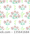 Watercolor Pink Floral Pattern Seamless Ditsy 135641684