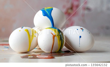 colorful easter eggs on white background colorful easter eggs on white background 135642132