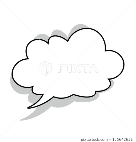 Simple speech bubble illustration - Fluffy Simple speech bubble illustration - Fluffy 135642631