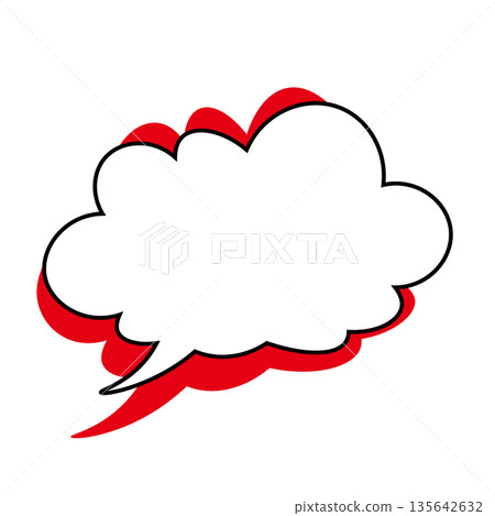 Simple speech bubble illustration - Fluffy Simple speech bubble illustration - Fluffy 135642632