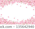Cherry blossom snowflake design frame background material 135642940
