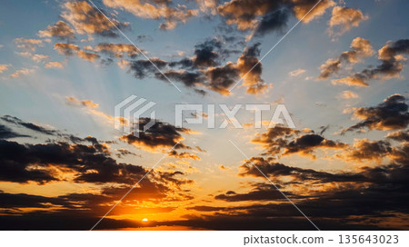 A breathtaking sunset over the A breathtaking sunset over the 135643023