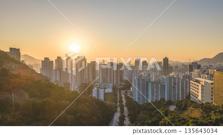Jan 11 2026 New Clear Water Bay Road skyline at sunset Jan 11 2026 New Clear Water Bay Road skyline at sunset 135643034