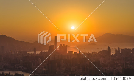 Jan 11 2026 Sunset View of Kowloon West Skyline from Kowloon Peak Jan 11 2026 Sunset View of Kowloon West Skyline from Kowloon Peak 135643059