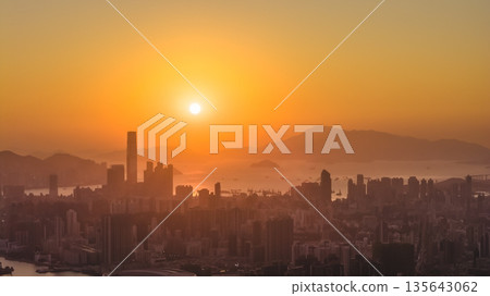Jan 11 2026 Sunset View of Kowloon West Skyline from Kowloon Peak 135643062