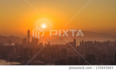 Jan 11 2026 Sunset View of Kowloon West Skyline from Kowloon Peak Jan 11 2026 Sunset View of Kowloon West Skyline from Kowloon Peak 135643063