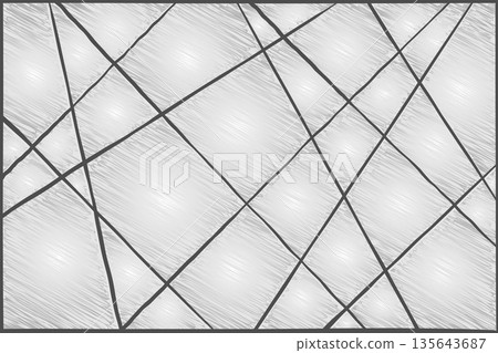 Abstract random line, geometric graphic banner, grey monochrome gradient colour scribble line background. Straight chaotic sketch lines pattern. Modern design vector illustration Abstract random line, geometric graphic banner, grey monochrome gradient colour scribble line background. Straight chaotic sketch lines pattern. Modern design vector illustration 135643687