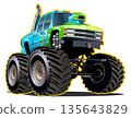 Cartoon Monster Truck 135643829