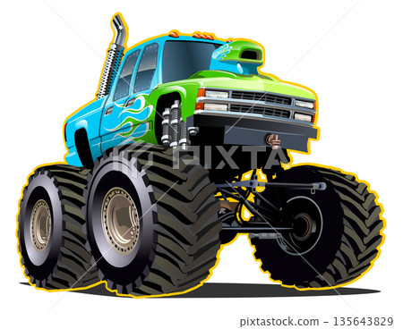 Cartoon Monster Truck Cartoon Monster Truck 135643829