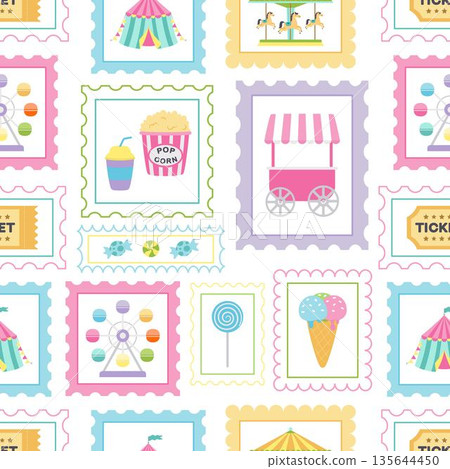 amusement park seamless pattern 135644450