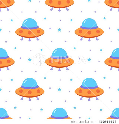cartoon spaceship seamless pattern cartoon spaceship seamless pattern 135644451