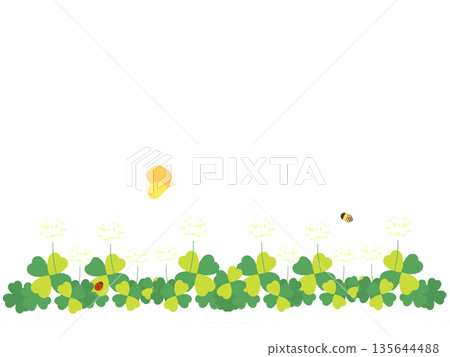 白三葉草花田與春季昆蟲 白三葉草花田與春季昆蟲 135644488