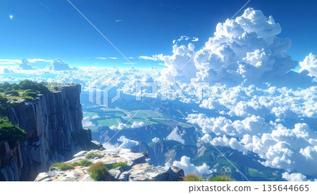 Heavenly Land 3 with blue skies and clouds 135644665