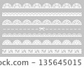 White lace-like line illustration set 135645015