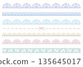 Colorful lace-style line illustration set 135645017
