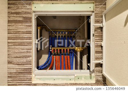 Example of professional workmanship with concealed piping in wall Example of professional workmanship with concealed piping in wall 135646049