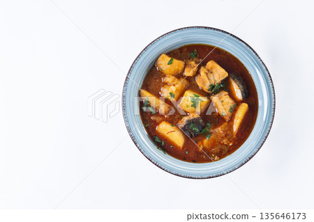 Traditionally prepared cod in Spanish. Traditionally prepared cod in Spanish. 135646173