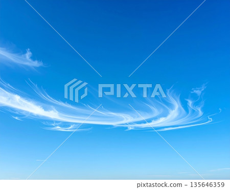 Calm Blue Sky with Floating White Clouds Scenic Background Calm Blue Sky with Floating White Clouds Scenic Background 135646359