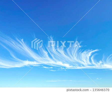 Calm Blue Sky with Floating White Clouds Scenic Background Calm Blue Sky with Floating White Clouds Scenic Background 135646370