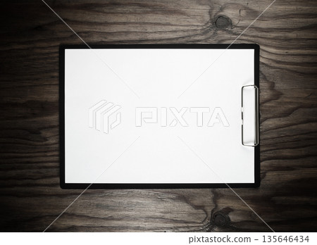 Clipboard with blank A4 paper Clipboard with blank A4 paper 135646434