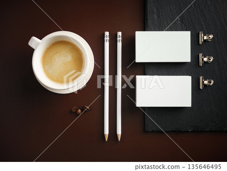 Blank stationery and coffee cup Blank stationery and coffee cup 135646495