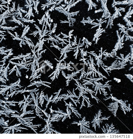 Beautiful winter abstract background with frost. Macro detail shot of ice. 135647518