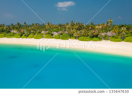 Majestic Maldives island aerial shore beach tropical vacation landscape Majestic Maldives island aerial shore beach tropical vacation landscape 135647630
