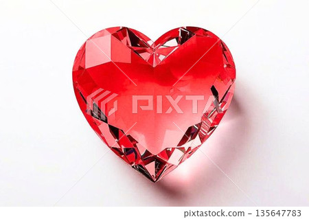 Red glass heart 135647783