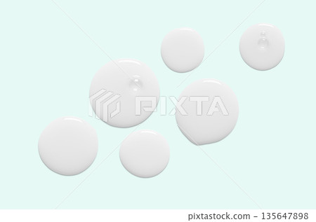 A skin serum or cosmetic cream or a sample of shampoo or body gel 135647898