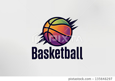 basketball label over white background vector illustration 135648297