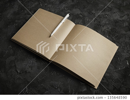 Sketchbook and pen Sketchbook and pen 135648590