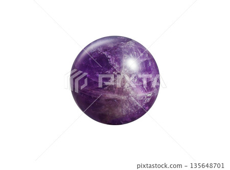 Elegant Amethyst Orb on White Isolated Background 135648701