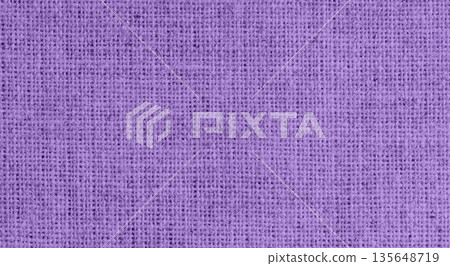 Purple rough linen fabric close-up texture background 135648719