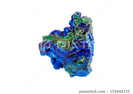Raw Azurite-Malachite Stone with Deep Blue and Green Patterns 135648735