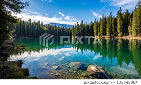 lake in the forest lake in the forest 135649064