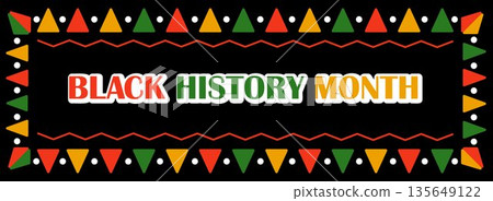 Black history month banner. Black history honoring the past, inspiring the future. Vector illustration design graphics. Flat template for background, banner, card, poster 135649122