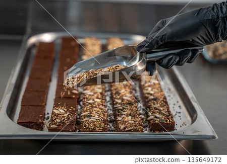 Kneading real chocolate Kneading real chocolate 135649172