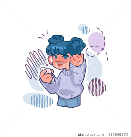 Kawaii Character Reacting To Message Kawaii Character Reacting To Message 135649273