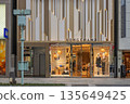 [Ginza, Tokyo] The modern, geometric exterior of the Longchamp store in the upscale Ginza district. 135649425