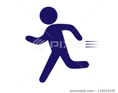Running person pictogram (silhouette) Running person pictogram (silhouette) 135650345